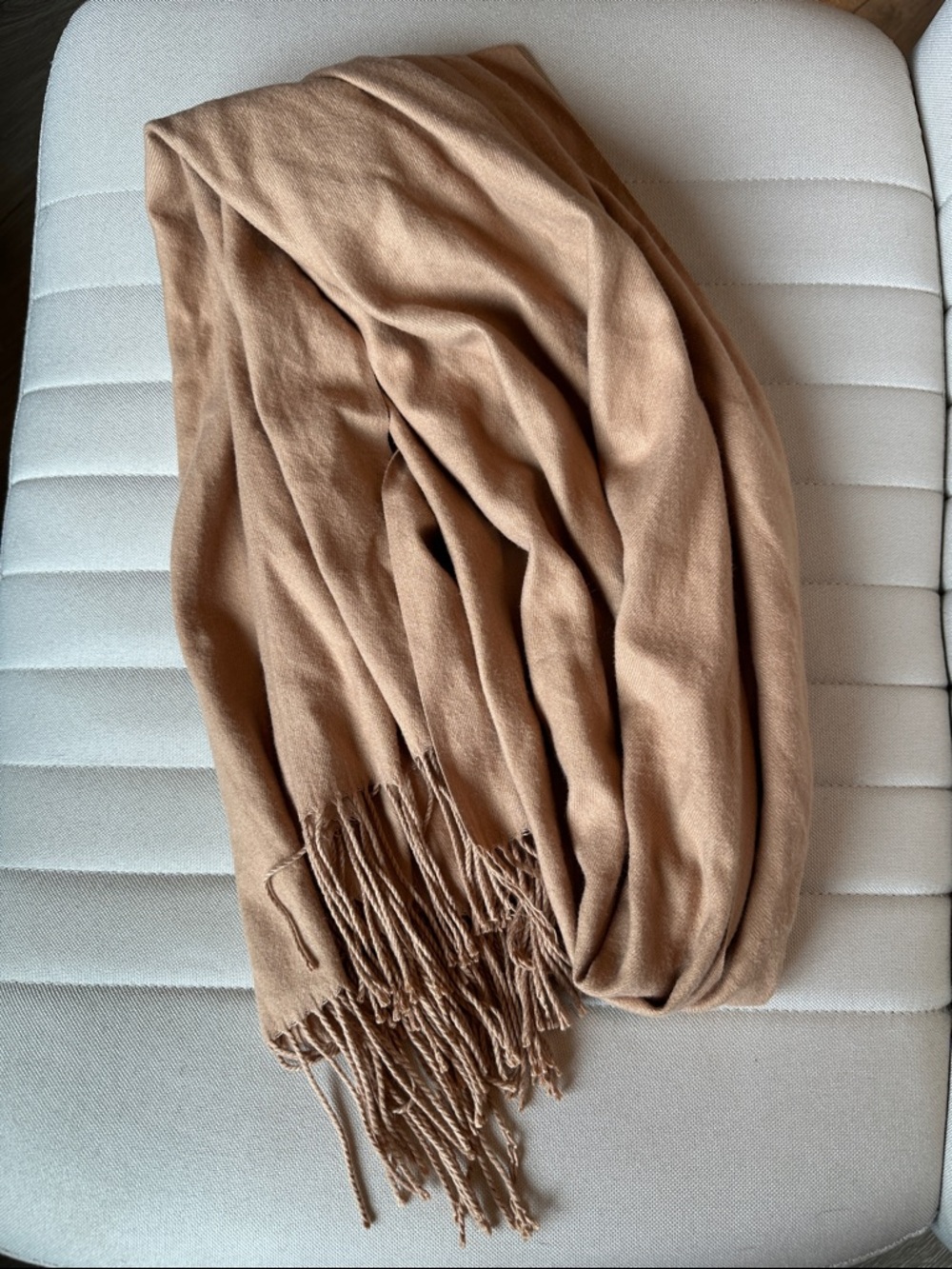 Classic Beige Scarf | Quiet Luxury Basic Capsule Wardrobe Staple
